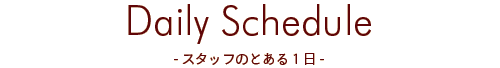 Daily Schedule - スタッフのとある一日 - 